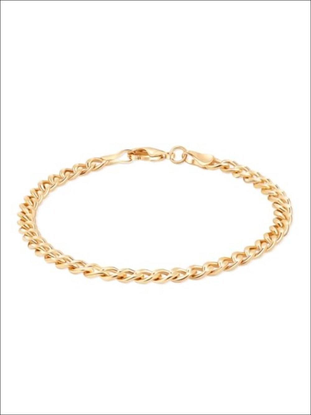 18K Gold Plated Cuban Link Bracelet 7 Inch Unisex Adult